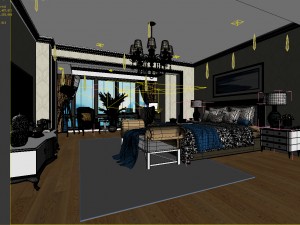 bedroom hotel suites designed a complete 118 3D Модель