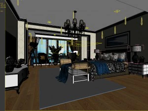 bedroom hotel suites designed a complete 118 3D Model