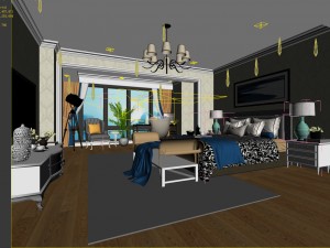 bedroom hotel suites designed a complete 118 3D Модель