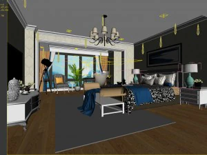 bedroom hotel suites designed a complete 118 3D Model