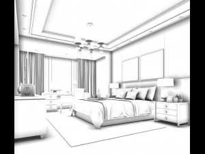 bedroom hotel suites designed a complete 119 3D Model