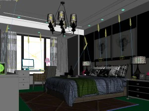 bedroom hotel suites designed a complete 119 3D Model