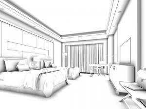 bedroom hotel suites designed a complete 121 3D Model