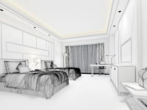 bedroom hotel suites designed a complete 121 3D Model