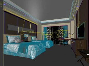 bedroom hotel suites designed a complete 121 3D Model