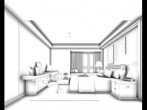 bedroom hotel suites designed a complete 123 3D मॉडल