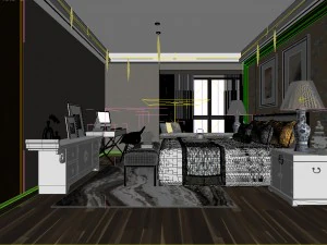 bedroom hotel suites designed a complete 123 3D Model