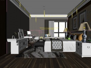 bedroom hotel suites designed a complete 123 3D मॉडल