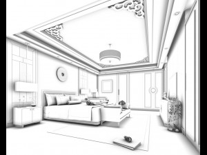 bedroom hotel suites designed a complete 124 3D 모델