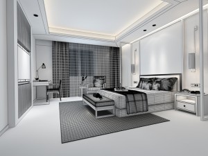 bedroom hotel suites designed a complete 125 3D Model