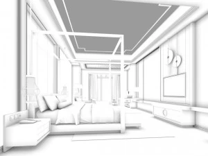 bedroom hotel suites designed a complete 126 3D Model