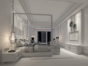 bedroom hotel suites designed a complete 126 3D 模型