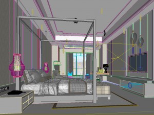 bedroom hotel suites designed a complete 126 3D 模型