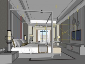bedroom hotel suites designed a complete 126 3D 模型
