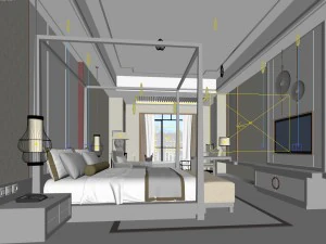 bedroom hotel suites designed a complete 126 3D Model