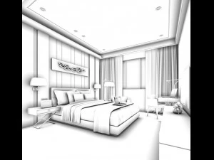 bedroom hotel suites designed a complete 129 3D Model