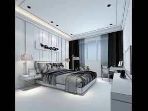 bedroom hotel suites designed a complete 129 Model 3D