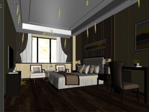 bedroom hotel suites designed a complete 130 3D मॉडल