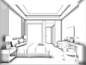 bedroom hotel suites designed a complete 131 3D Model
