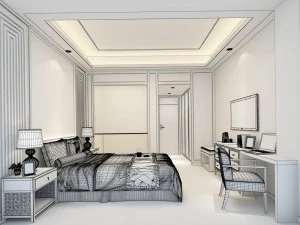 bedroom hotel suites designed a complete 131 3D Model