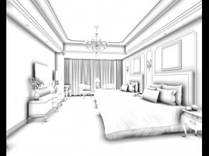 bedroom hotel suites designed a complete 132 3D Model