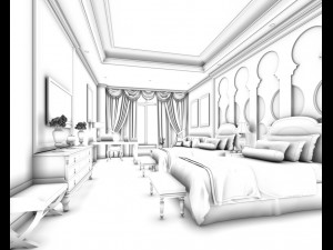 bedroom hotel suites designed a complete 134 3D मॉडल