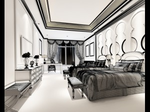 bedroom hotel suites designed a complete 134 3D मॉडल