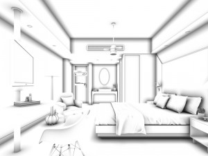 bedroom hotel suites designed a complete 135 3D Model