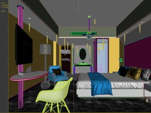 bedroom hotel suites designed a complete 135 3D Model