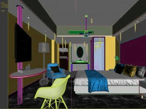 bedroom hotel suites designed a complete 135 3D Model