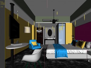 bedroom hotel suites designed a complete 135 3D Model