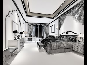 bedroom hotel suites designed a complete 136 3D Model