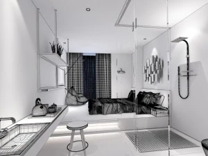 bedroom hotel suites designed a complete 138 3D Model