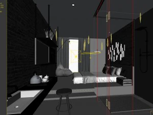 bedroom hotel suites designed a complete 138 3D Model