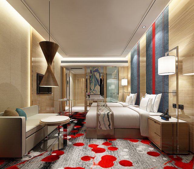 bedroom hotel suites designed a complete 142 Modelo 3D .c4d .max .obj .3ds .fbx .stl .blend 