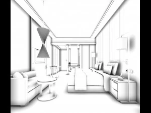 bedroom hotel suites designed a complete 142 3D Model