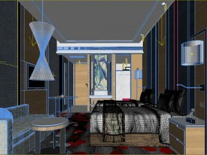 bedroom hotel suites designed a complete 142 3D Model