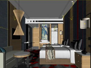 bedroom hotel suites designed a complete 142 3D Model