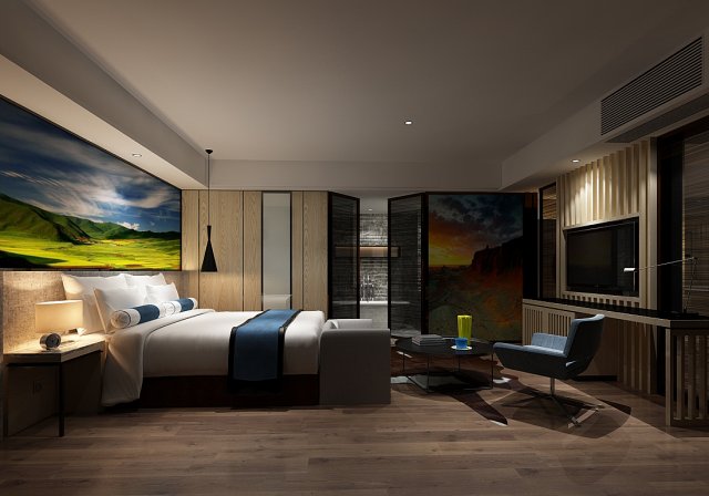 bedroom hotel suites designed a complete 143 3D-Modell .c4d .max .obj .3ds .fbx .stl .blend 