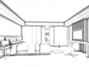 bedroom hotel suites designed a complete 143 3D Model