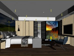 bedroom hotel suites designed a complete 143 3D Model
