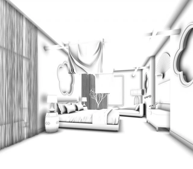 bedroom hotel suites designed a complete 144 3D Model .c4d .max .obj .3ds .fbx .stl .blend 
