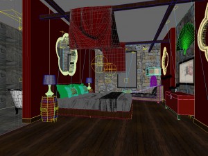 bedroom hotel suites designed a complete 144 3D 모델