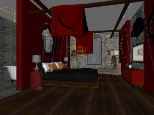 bedroom hotel suites designed a complete 144 3D 모델