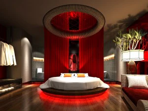 침실 호텔 스위트는 전체 145개를 설계했습니다. 3D 모델