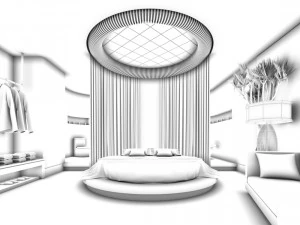 bedroom hotel suites designed a complete 145 3D Model