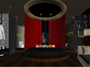 bedroom hotel suites designed a complete 145 3D Model