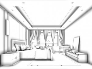 bedroom hotel suites designed a complete 147 3D Model