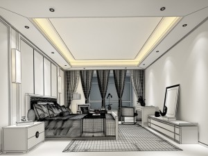bedroom hotel suites designed a complete 147 3D Model