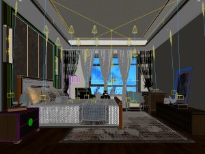 bedroom hotel suites designed a complete 147 3D Model